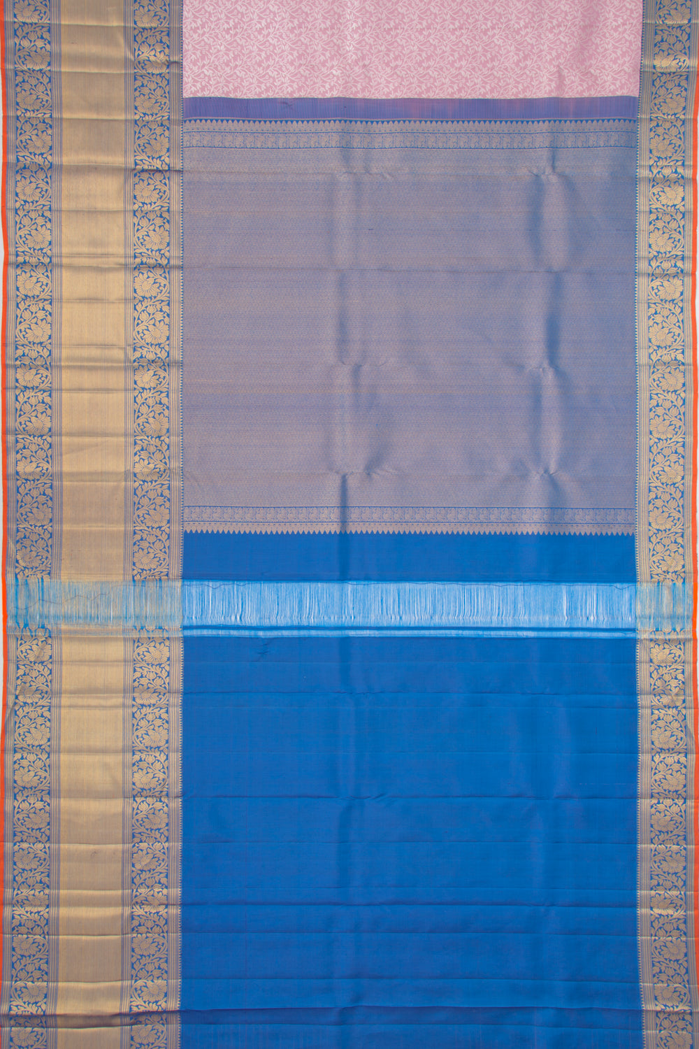 Kanchipuram Silk Jaal Lilac Saree