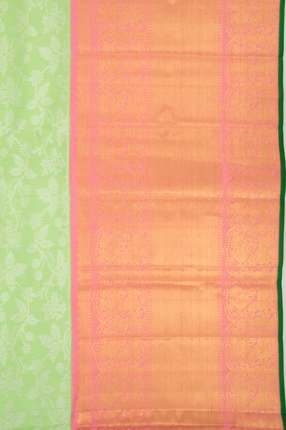 Kanchipuram Silk Jaal Green Saree
