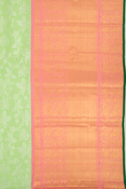 Kanchipuram Silk Jaal Green Saree