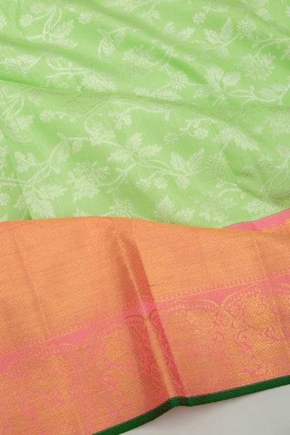 Kanchipuram Silk Jaal Green Saree