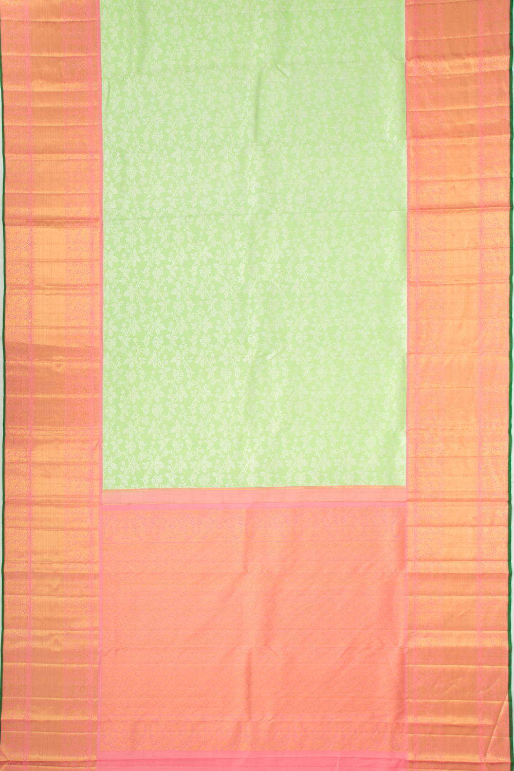 Kanchipuram Silk Jaal Green Saree