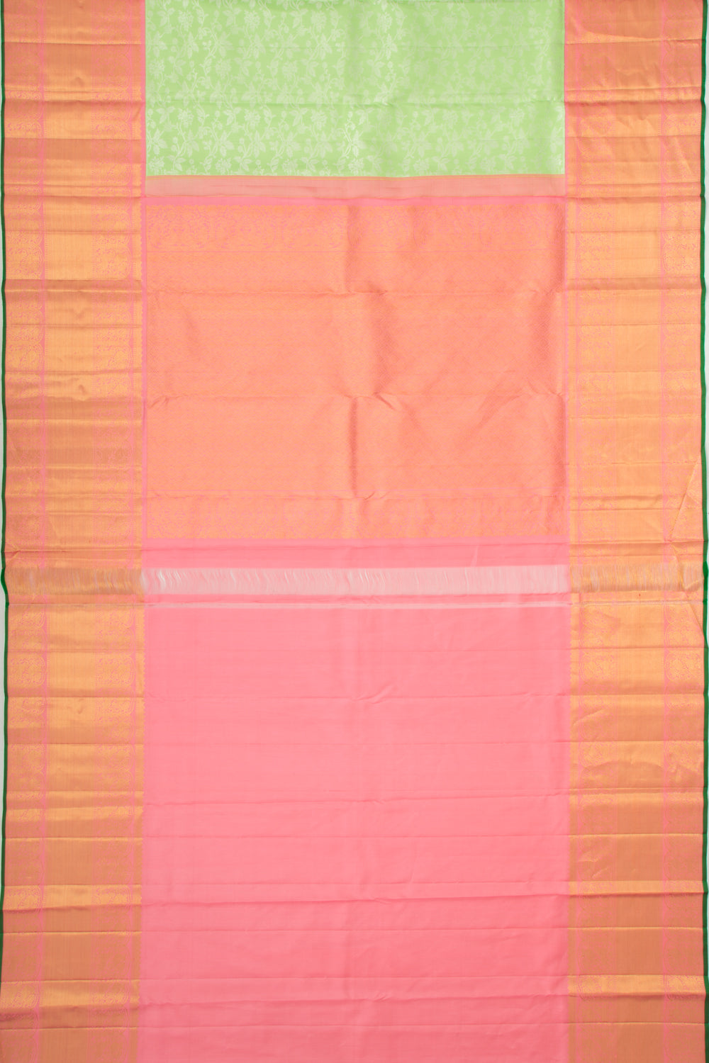 Kanchipuram Silk Jaal Green Saree