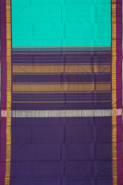 Kanchipuram Silk Plain Sea Green Saree