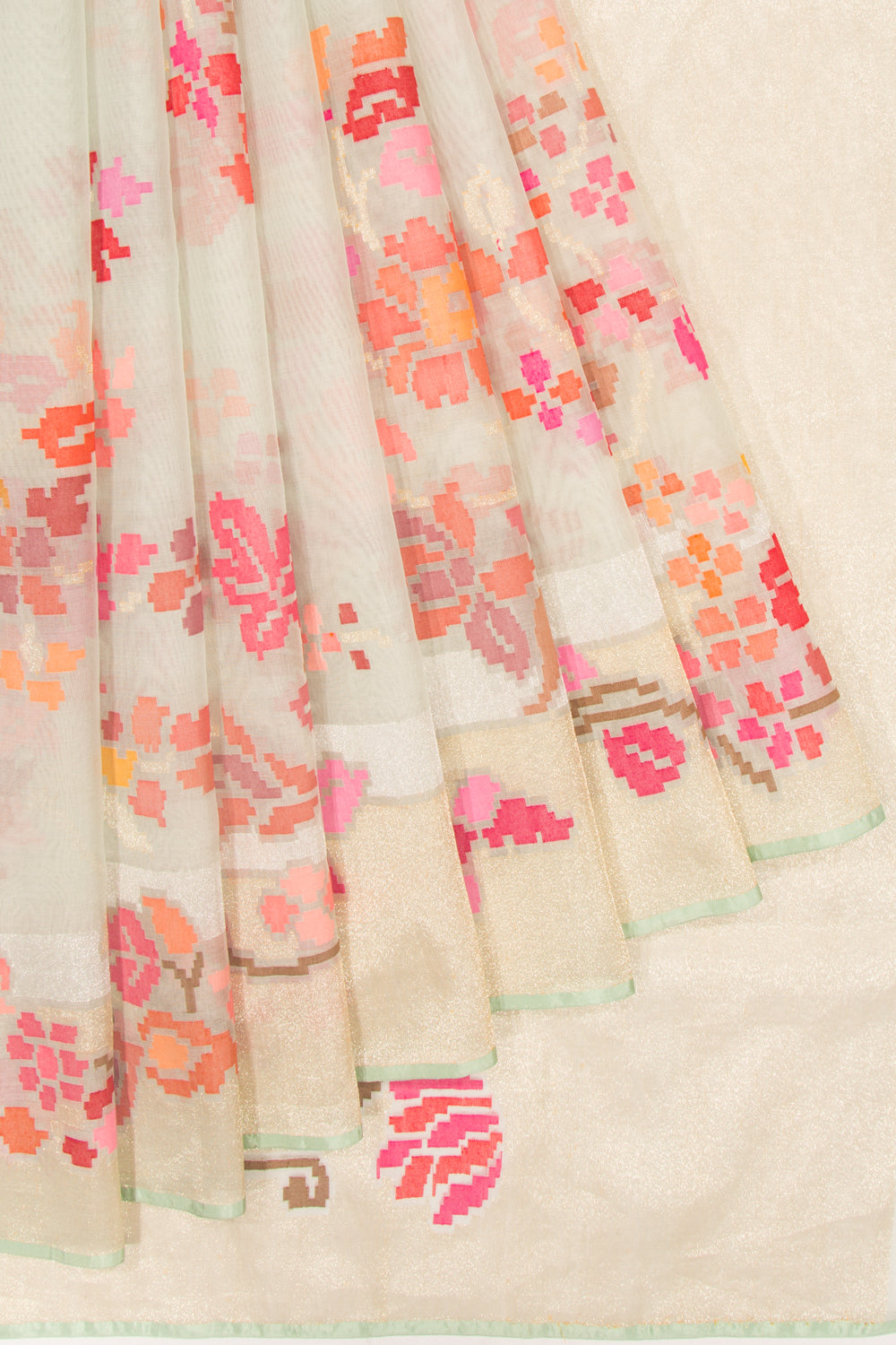 Banarasi Kora Organza Brocade Off White Saree-Not Allowed Online