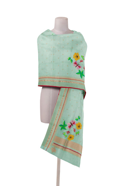 Kota Silk Butta Sky Blue Dupatta