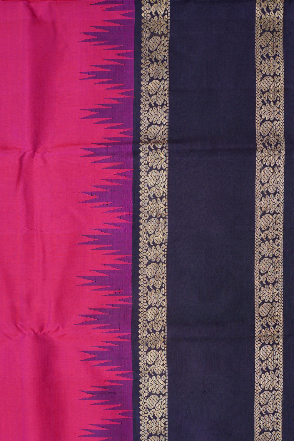 Kanchipuram Silk Plain Pink Saree