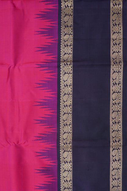 Kanchipuram Silk Plain Pink Saree