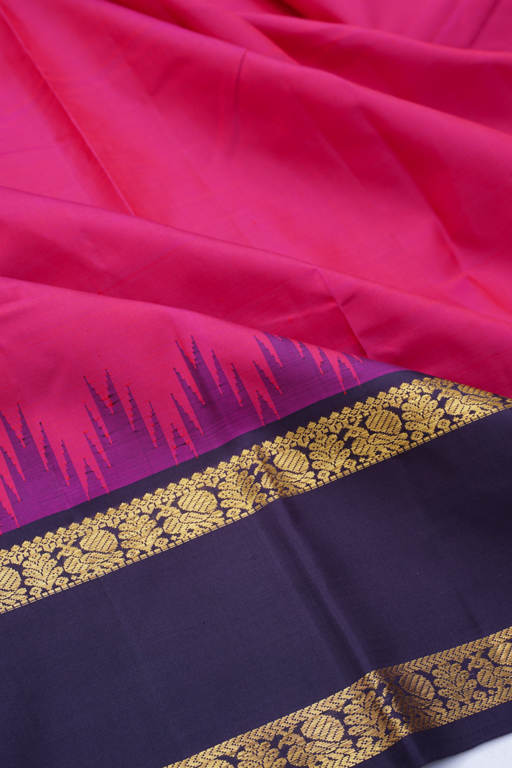 Kanchipuram Silk Plain Pink Saree