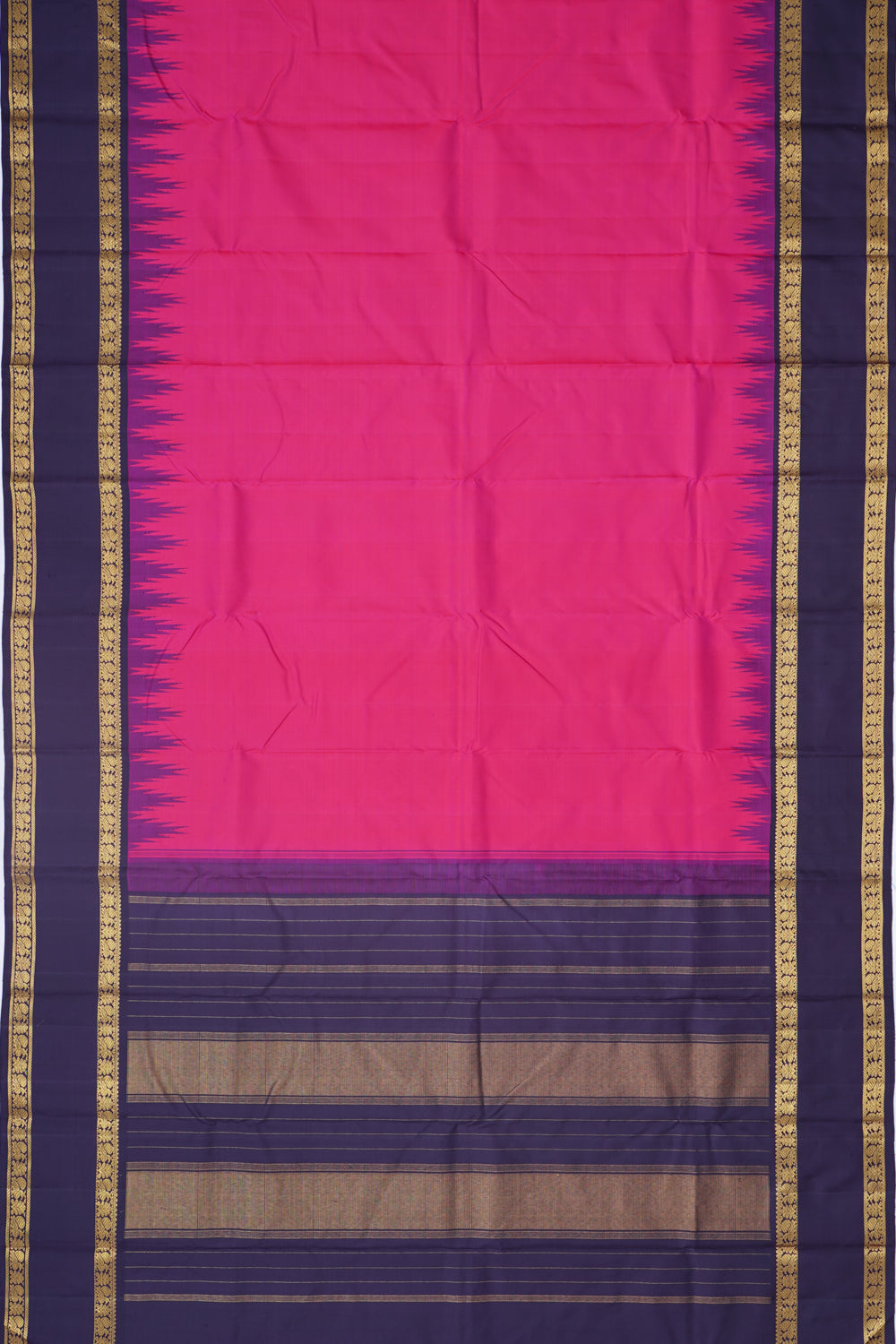 Kanchipuram Silk Plain Pink Saree
