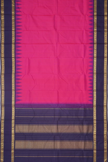 Kanchipuram Silk Plain Pink Saree