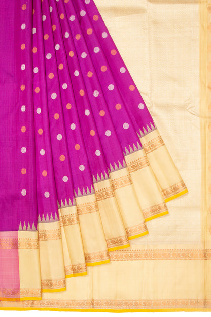 Gadwal Silk Butta Purple Saree