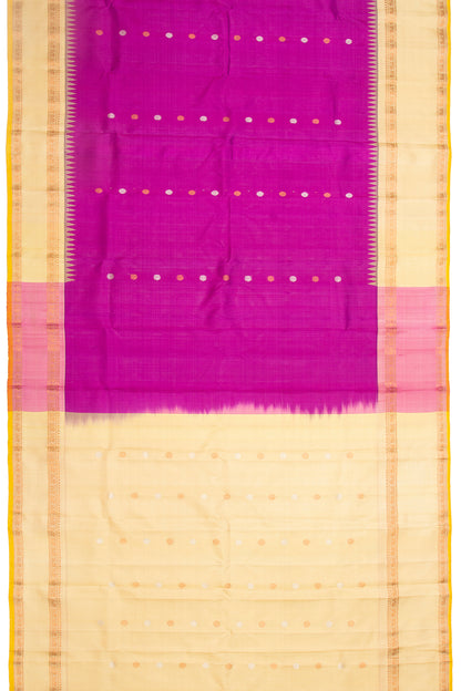 Gadwal Silk Butta Purple Saree
