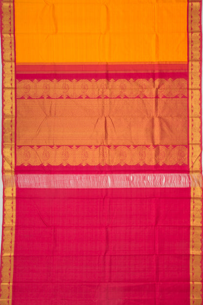 Kanchipuram Silk Plain Royal Orange Saree