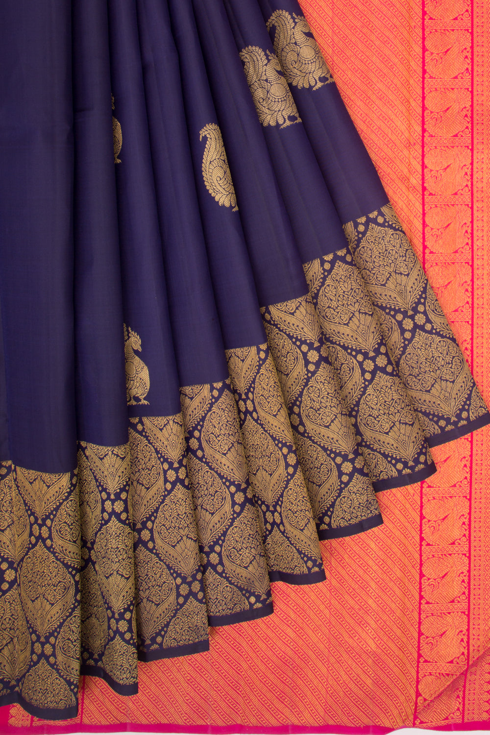 Kanchipuram Silk Butta Dark Blue Saree