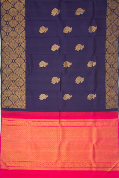 Kanchipuram Silk Butta Dark Blue Saree