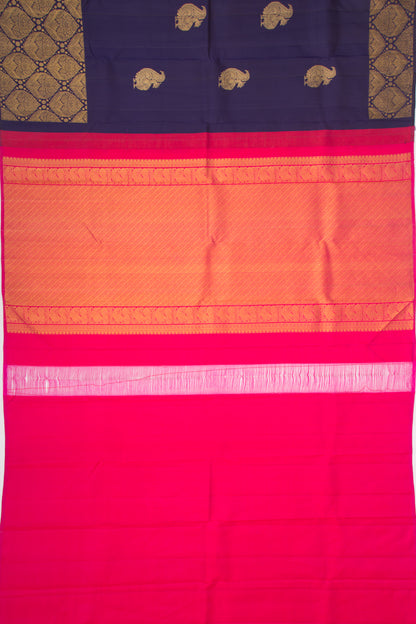 Kanchipuram Silk Butta Dark Blue Saree
