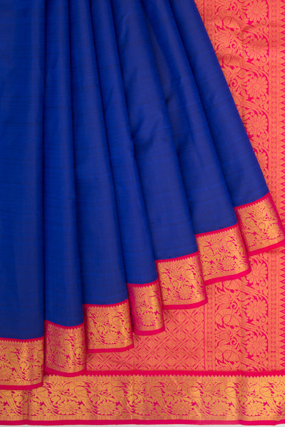 Kanchipuram Silk Plain Royal Blue Saree