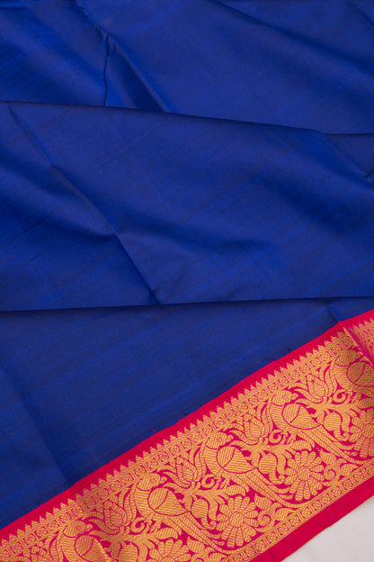 Kanchipuram Silk Plain Royal Blue Saree