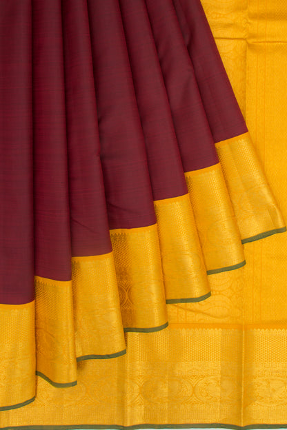 Kanchipuram Silk Plain Maroon Saree
