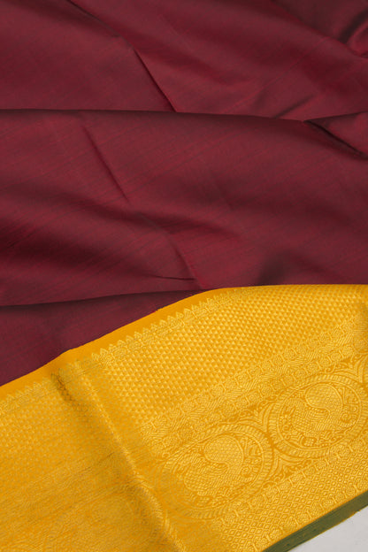 Kanchipuram Silk Plain Maroon Saree