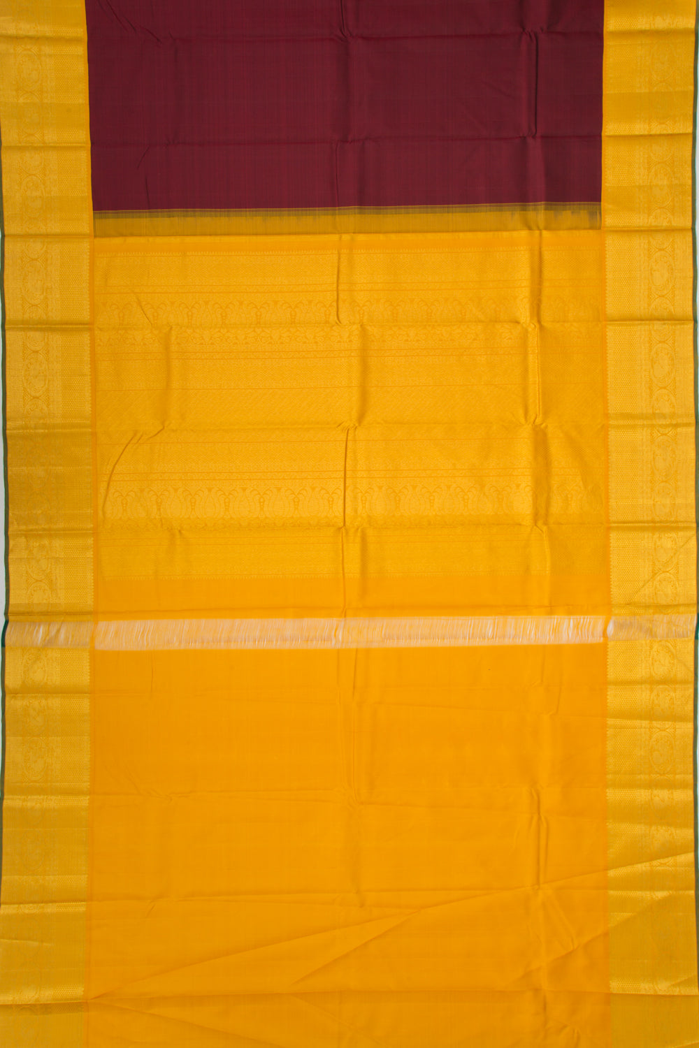 Kanchipuram Silk Plain Maroon Saree