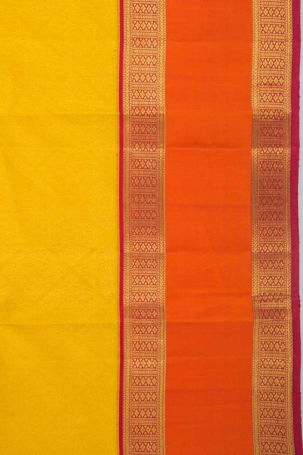 Kanchipuram Silk Brocade Yellow Saree