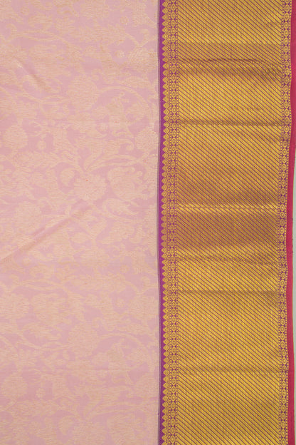 Kanchipuram Silk Jaal Baby Pink Saree