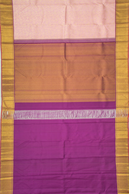 Kanchipuram Silk Jaal Baby Pink Saree