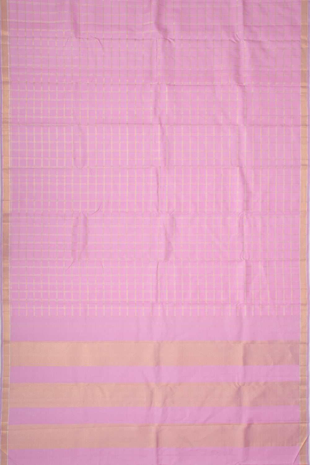 Kanchipuram Silk Checks Lavender Saree