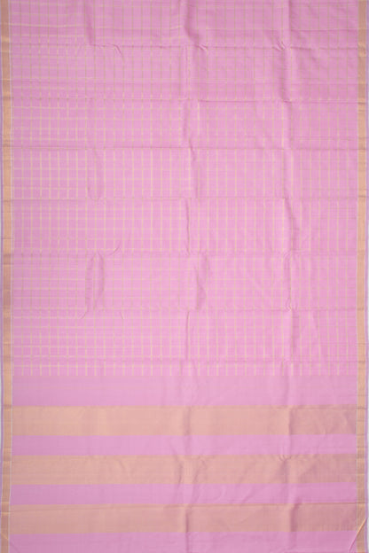 Kanchipuram Silk Checks Lavender Saree