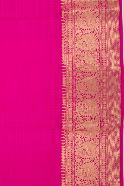 Chanderi Silk Horizontal Lines Pink Saree