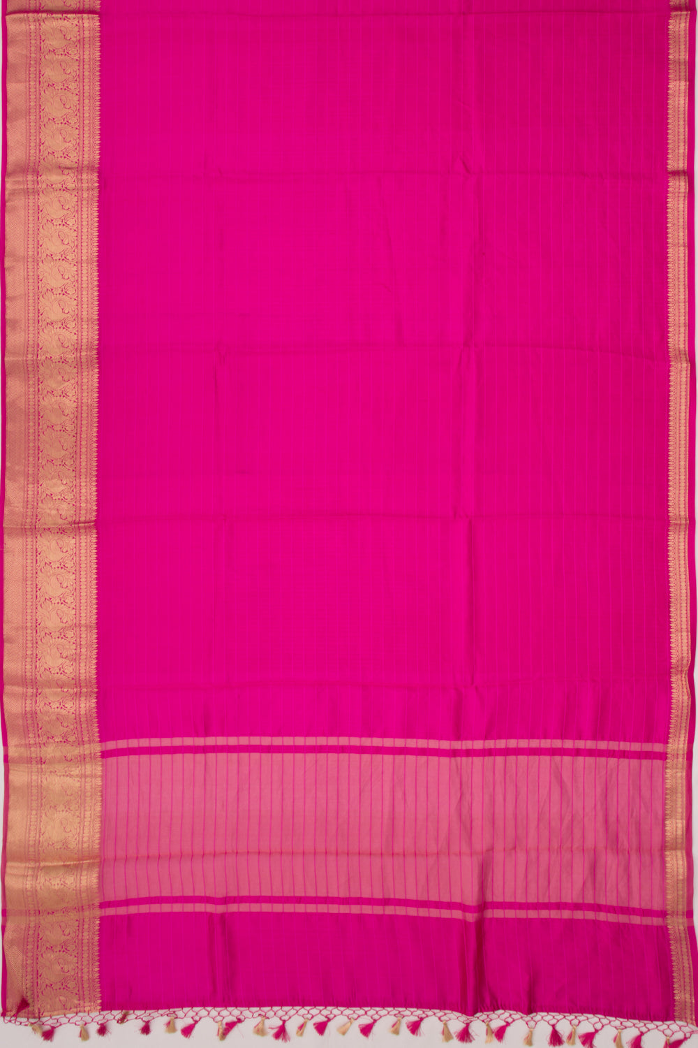 Chanderi Silk Horizontal Lines Pink Saree