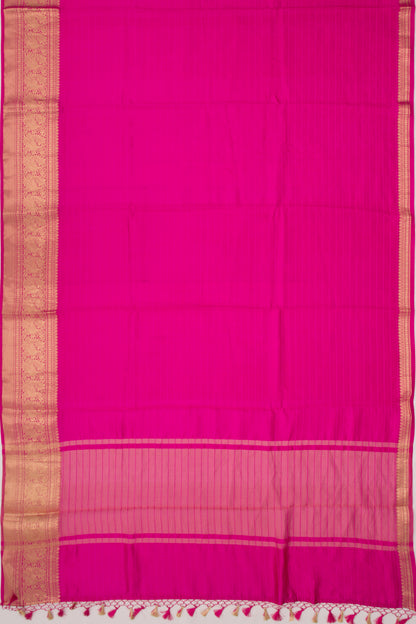 Chanderi Silk Horizontal Lines Pink Saree