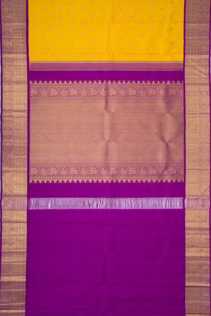 Kanchipuram Silk Butta Yellow Saree
