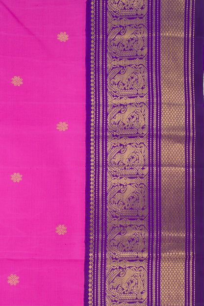 Kanchipuram Silk Butta Magenta Pink Saree