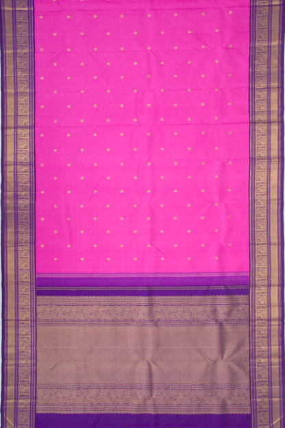 Kanchipuram Silk Butta Magenta Pink Saree