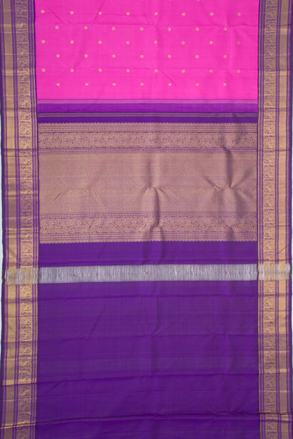 Kanchipuram Silk Butta Magenta Pink Saree