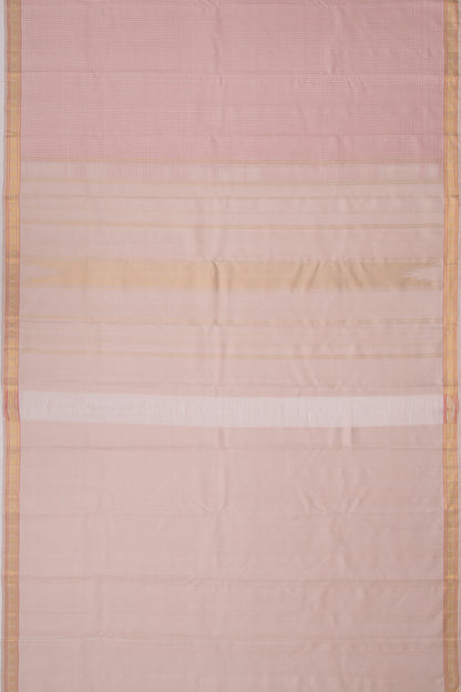 Kanchipuram Silk Checks Cream Saree