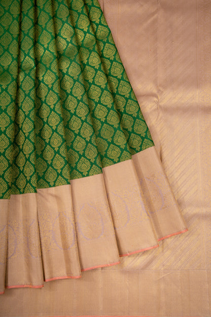 Kanchipuram Silk Brocade Green Saree