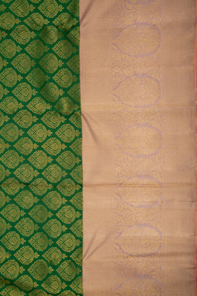 Kanchipuram Silk Brocade Green Saree