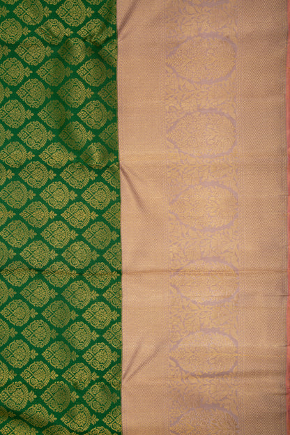 Kanchipuram Silk Brocade Green Saree