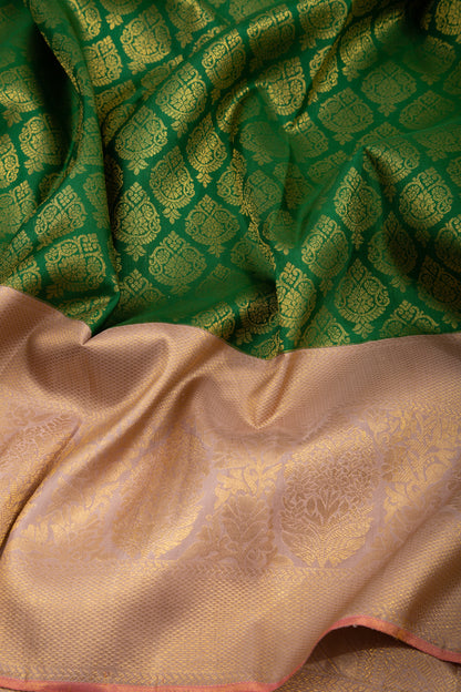 Kanchipuram Silk Brocade Green Saree