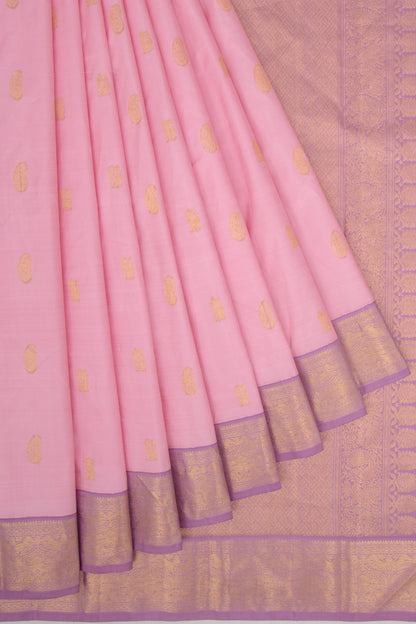 Kanchipuram Silk Butta Pink Saree