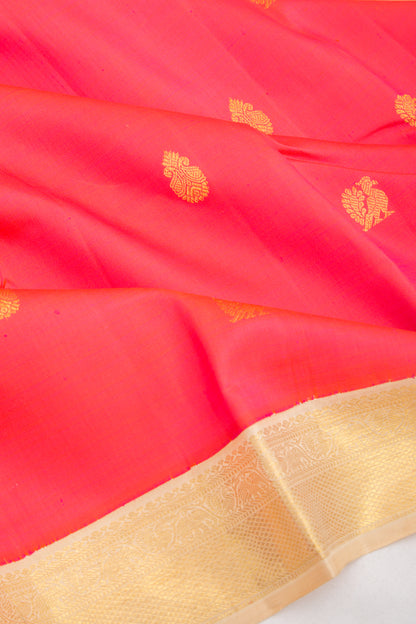 Kanchipuram Silk Butta Carnation Red Saree