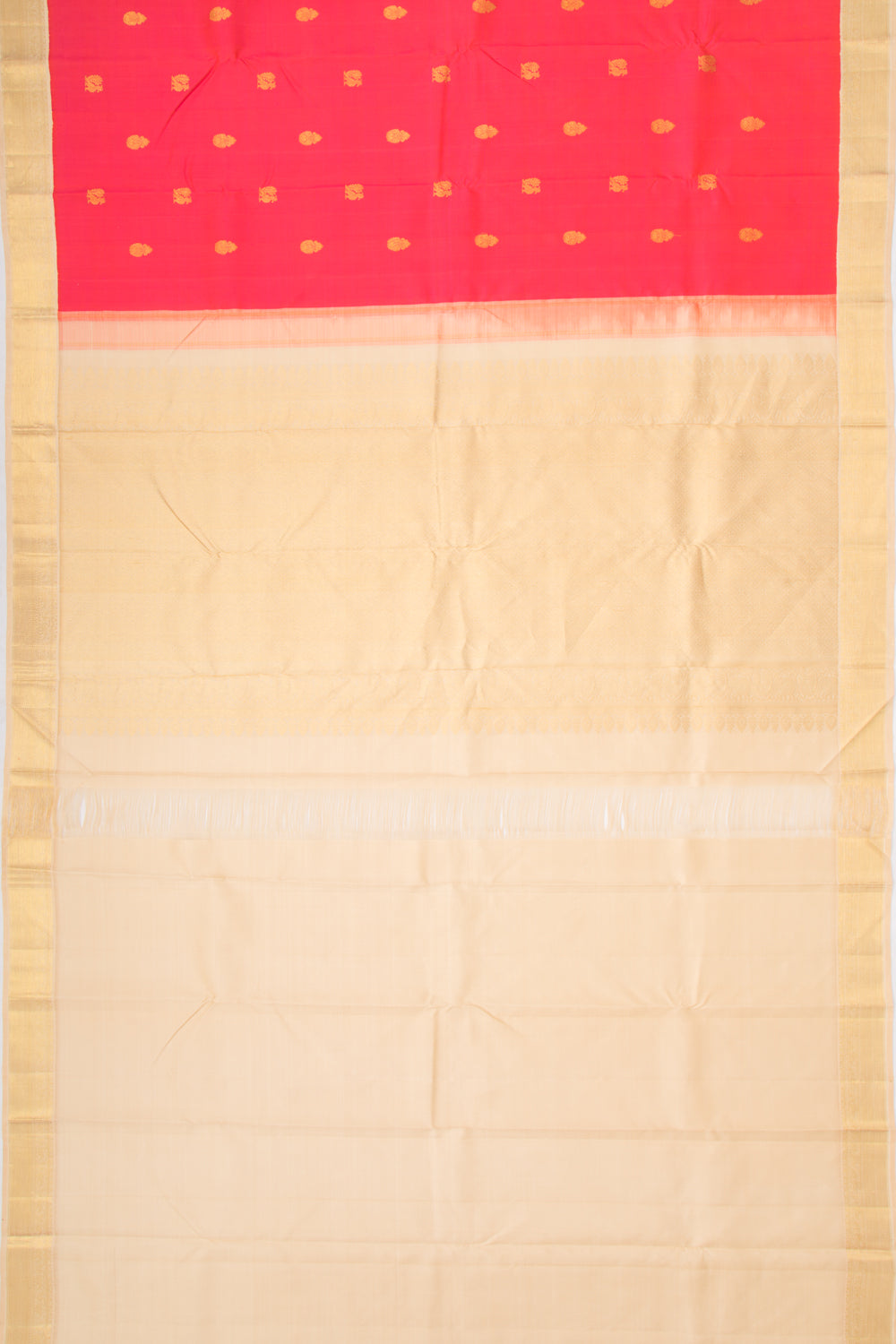Kanchipuram Silk Butta Carnation Red Saree
