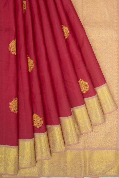 Kanchipuram Silk Butta Red Vintage Saree