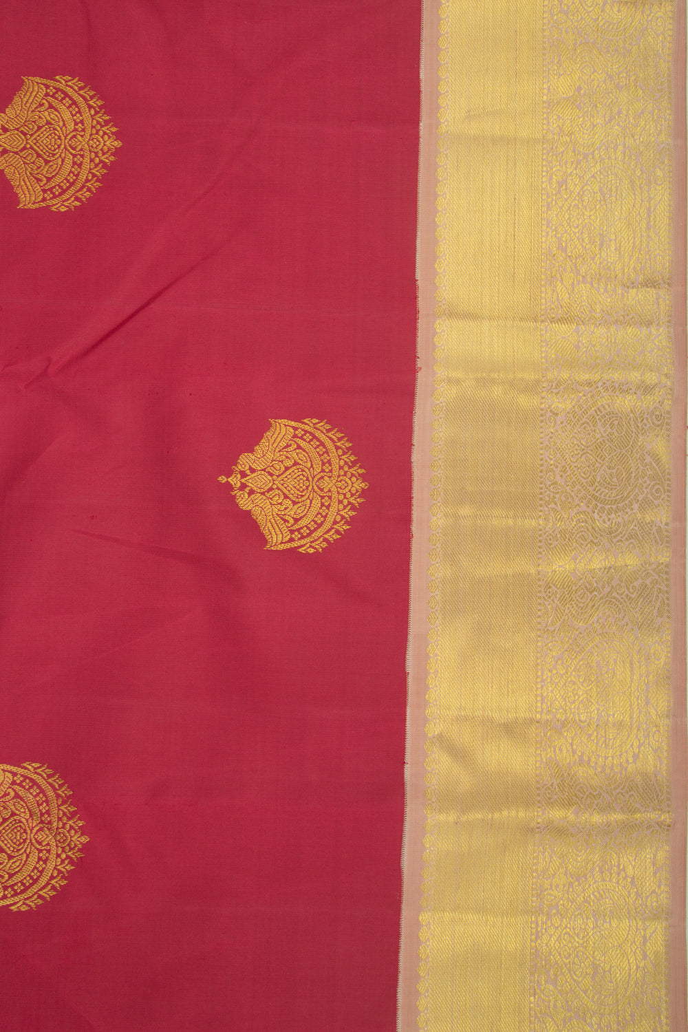 Kanchipuram Silk Butta Red Vintage Saree