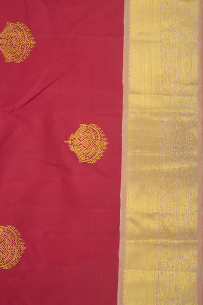 Kanchipuram Silk Butta Red Vintage Saree
