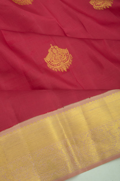 Kanchipuram Silk Butta Red Vintage Saree