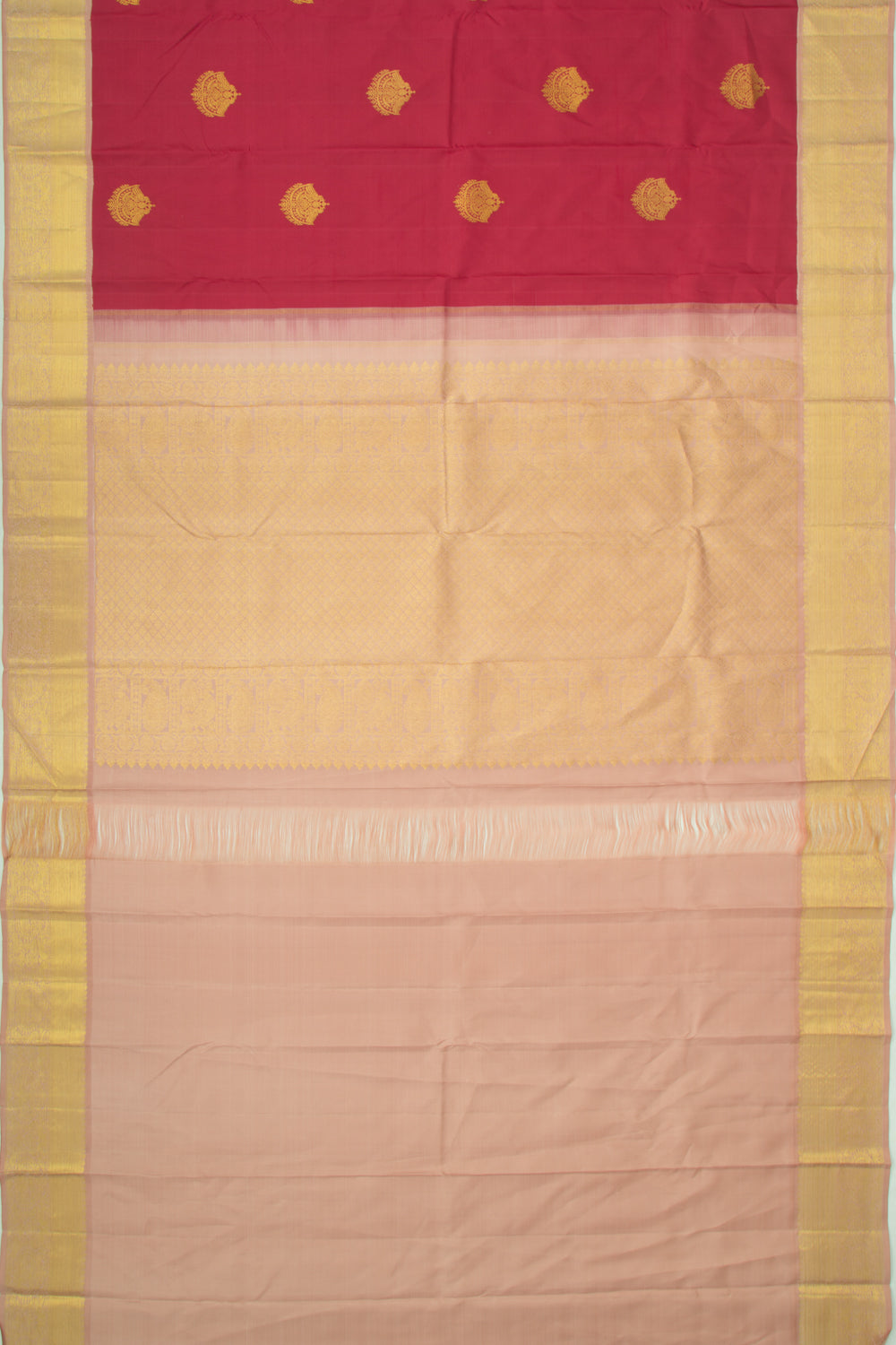 Kanchipuram Silk Butta Red Vintage Saree